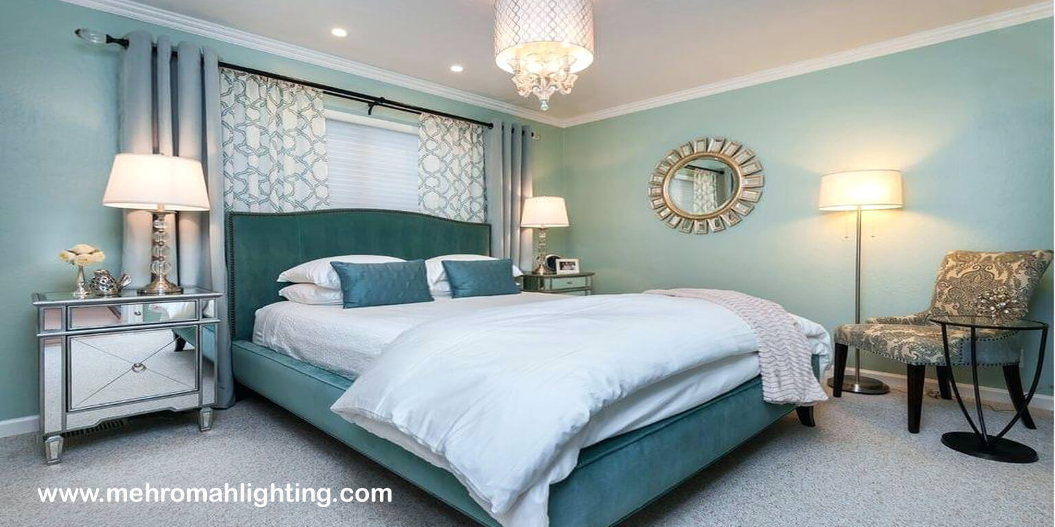 نورپردازی و روشنایی اتاق خواب با استفاده از لوستر:‌